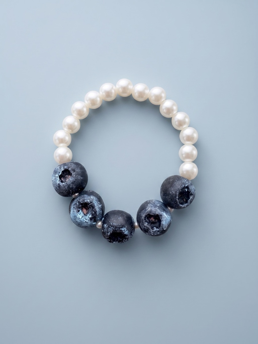 Lyra Art Handmade Blueberry Pearl Stretch Bracelet | Fruitcore | Gift for Her